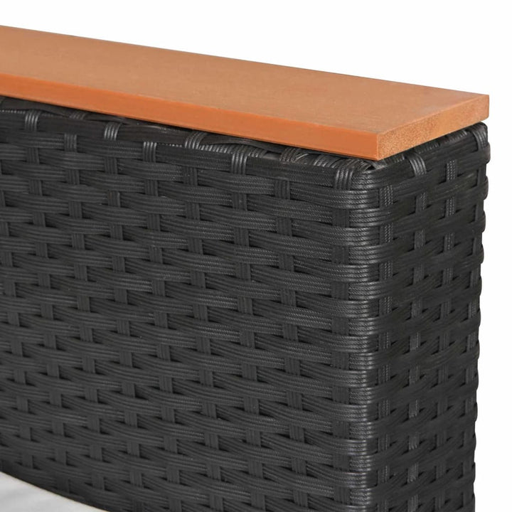 haveloungesæt 9 dele med hynder polyrattan sort