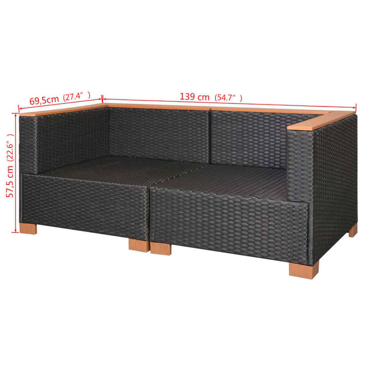 havesofa polyrattan sort