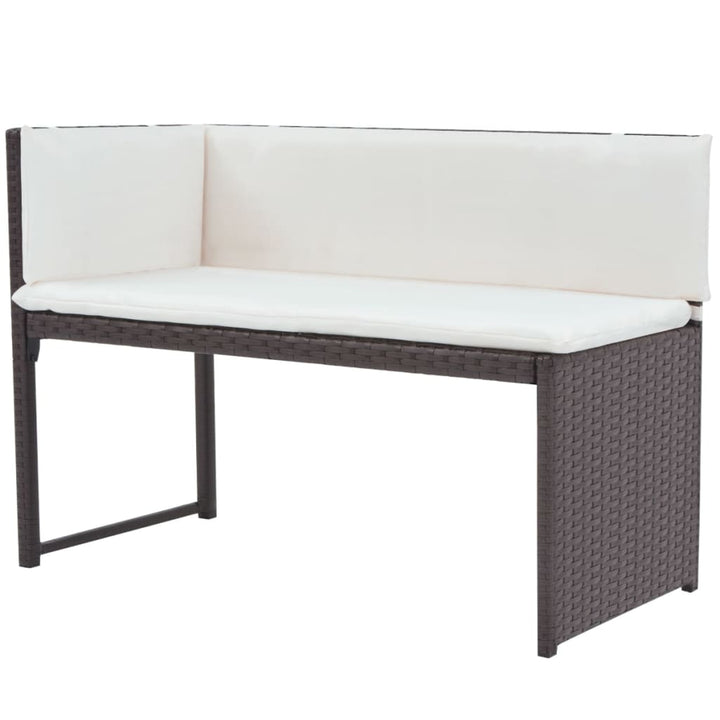 foldbart udendørs spisebordssæt 5 dele stål polyrattan brun