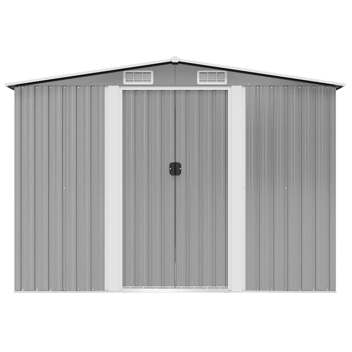 opbevaringsskur til haven 257x205x178 cm metal grå