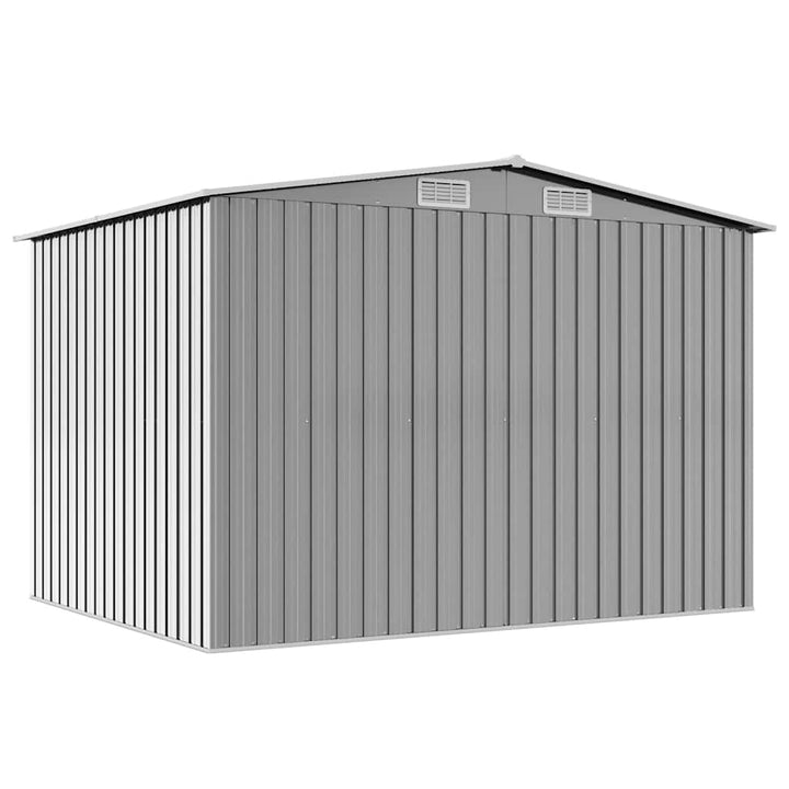 opbevaringsskur til haven 257x205x178 cm metal grå