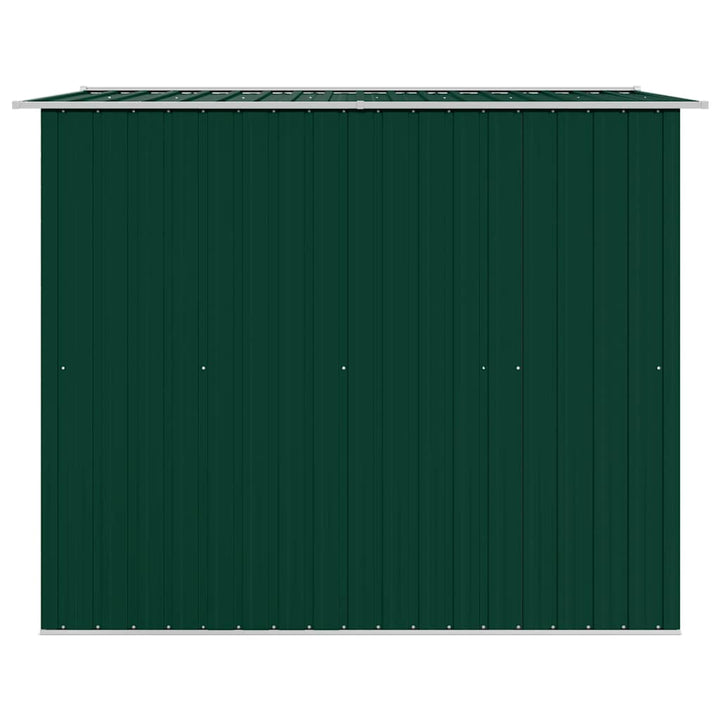 opbevaringsskur til haven 257x205x178 cm metal grøn