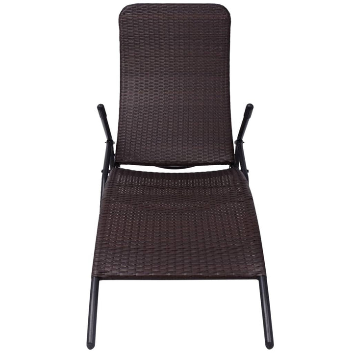 liggestol foldbar polyrattan brun