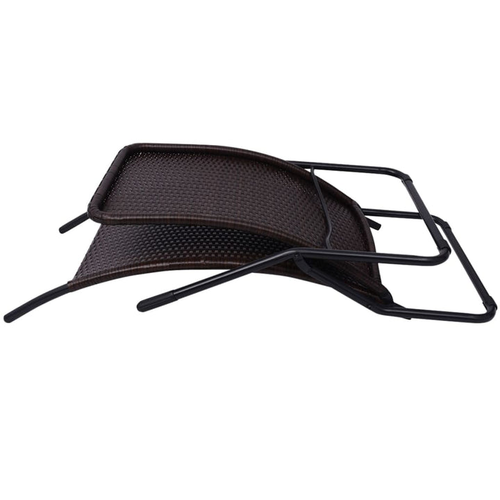 liggestol foldbar polyrattan brun