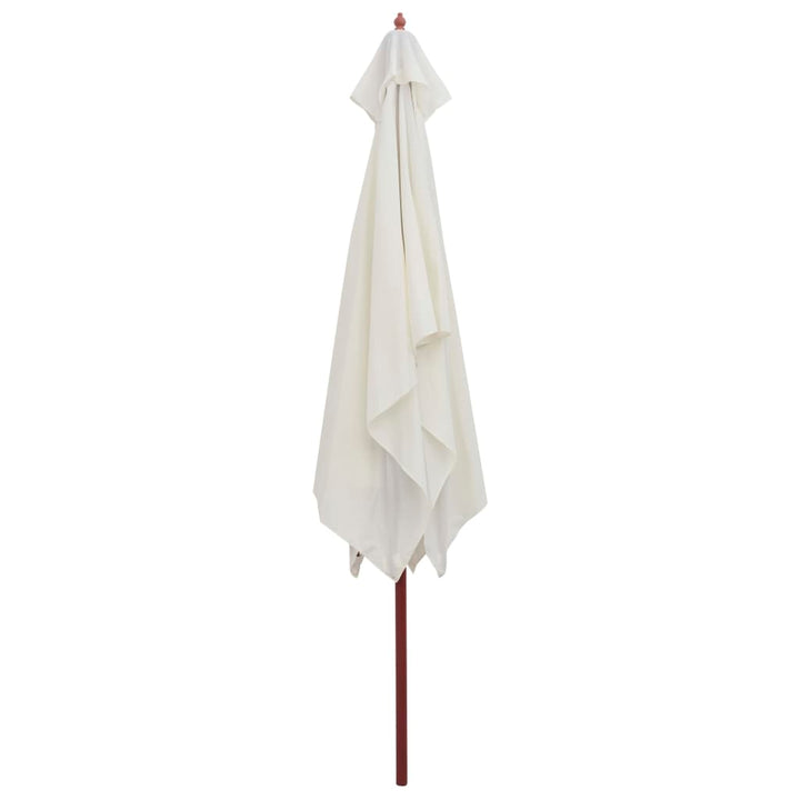 parasol 200x300 cm træstang cremehvid