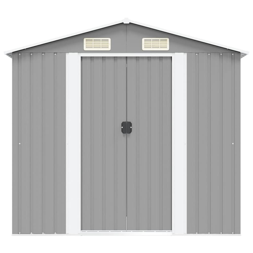 opbevaringsskur til haven 204x132x186 cm metal grå