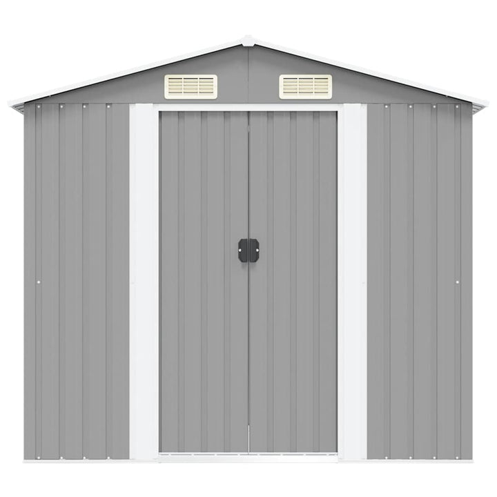 opbevaringsskur til haven 204x132x186 cm metal grå