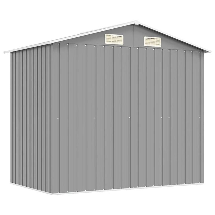 opbevaringsskur til haven 204x132x186 cm metal grå
