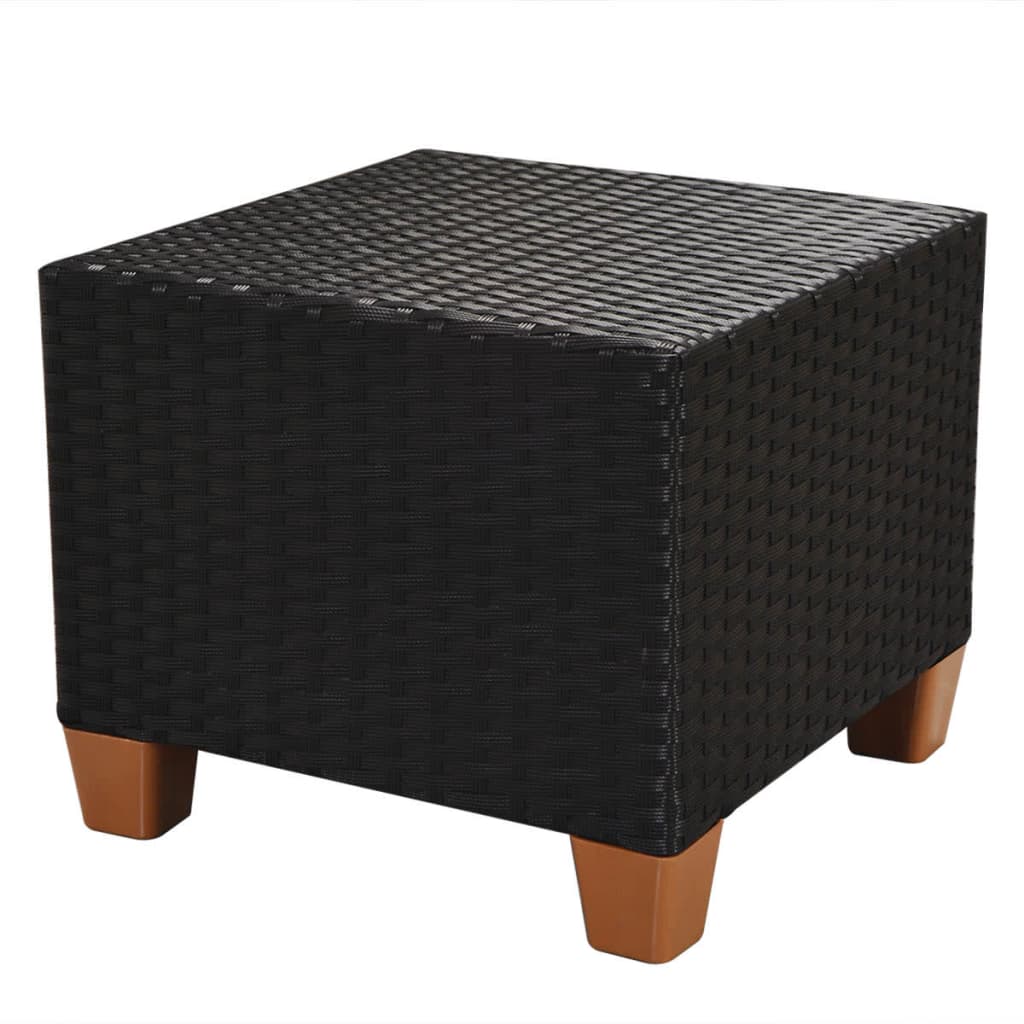 haveloungesæt 7 dele med hynder polyrattan sort