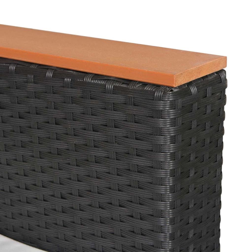 haveloungesæt 7 dele med hynder polyrattan sort