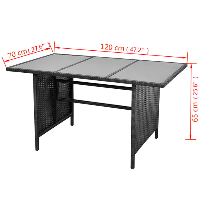 haveloungesæt 4 dele med hynder polyrattan sort
