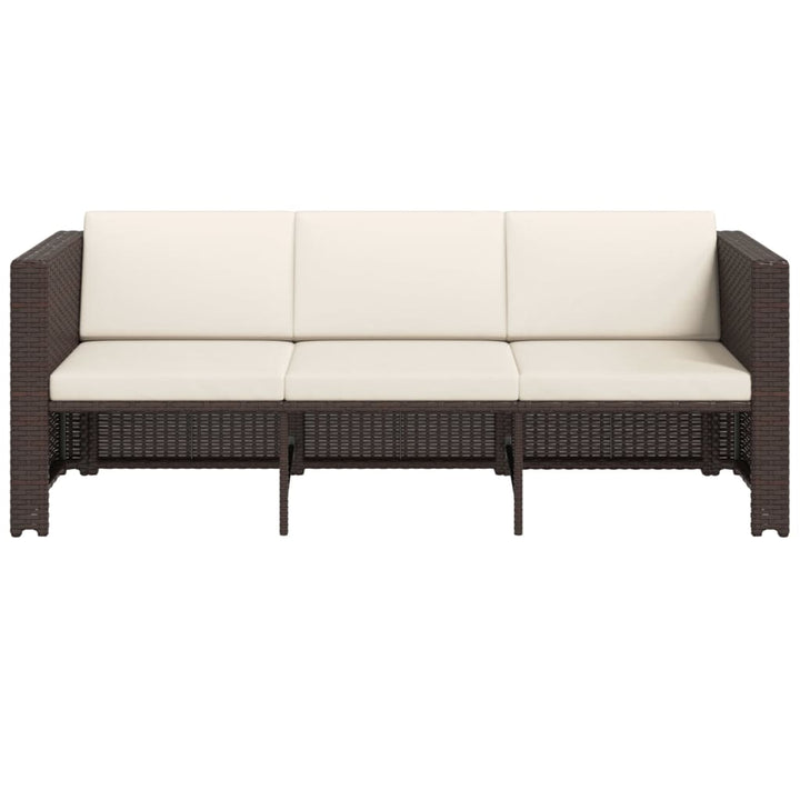 haveloungesæt 4 dele med hynder polyrattan brun