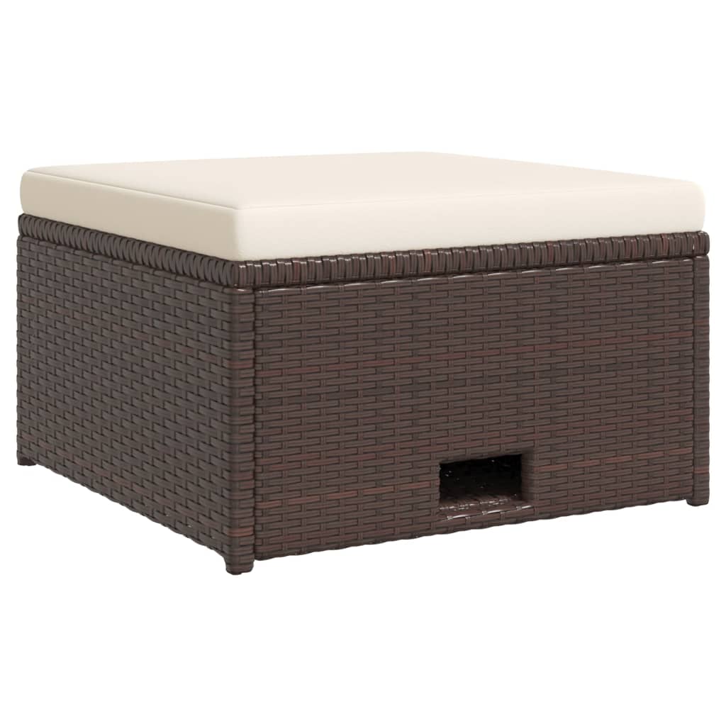 haveloungesæt 4 dele med hynder polyrattan brun