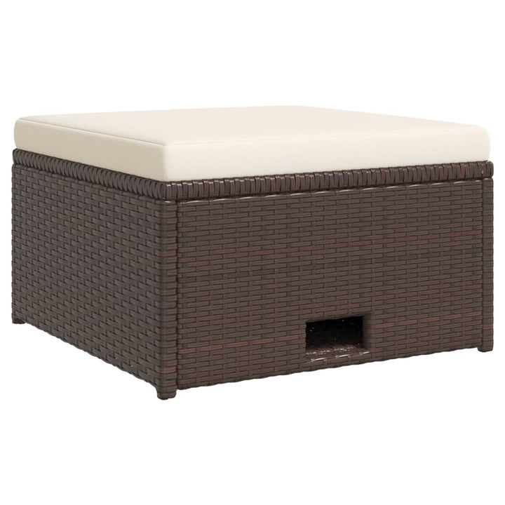 haveloungesæt 4 dele med hynder polyrattan brun