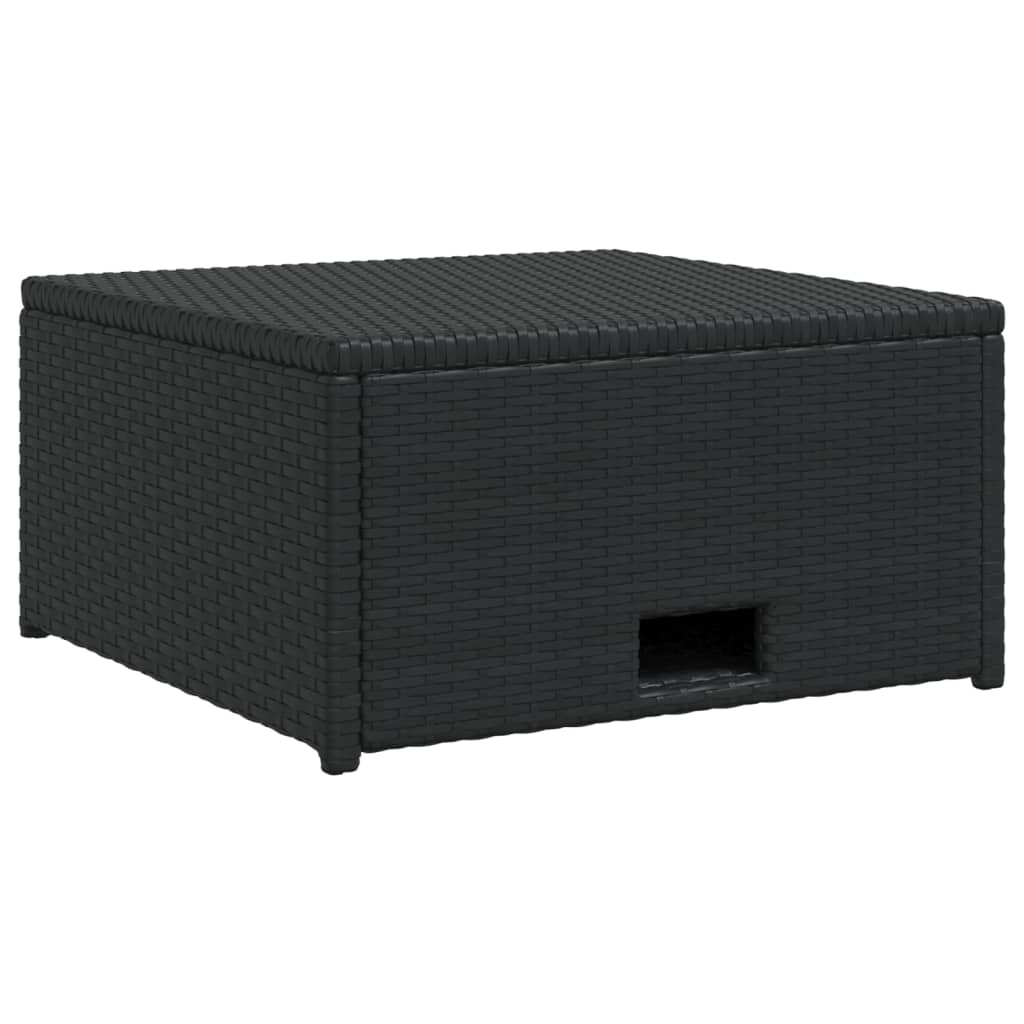haveloungesæt 4 dele med hynder polyrattan sort
