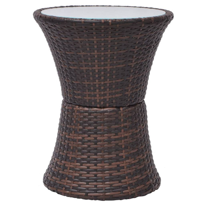bistrosæt 3 dele med hynder polyrattan brun