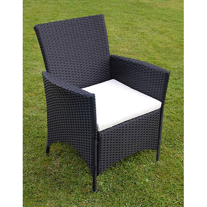udendørs spisebordssæt 9 dele med hynder polyrattan sort