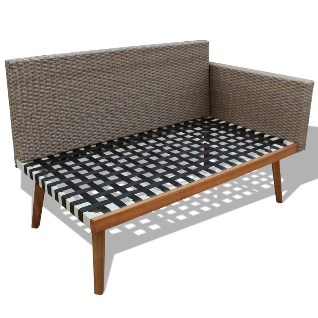 haveloungesæt 4 dele med hynder polyrattan grå