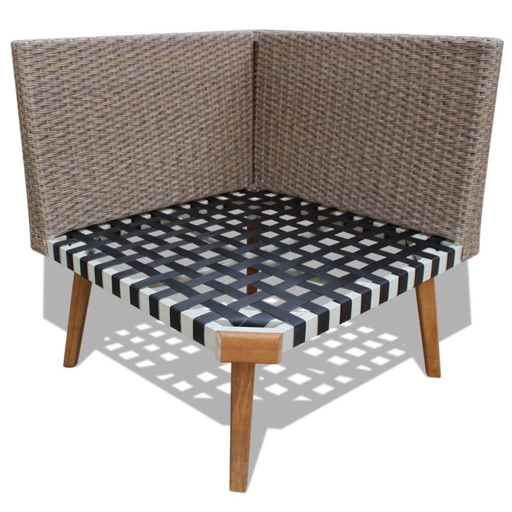 haveloungesæt 4 dele med hynder polyrattan grå