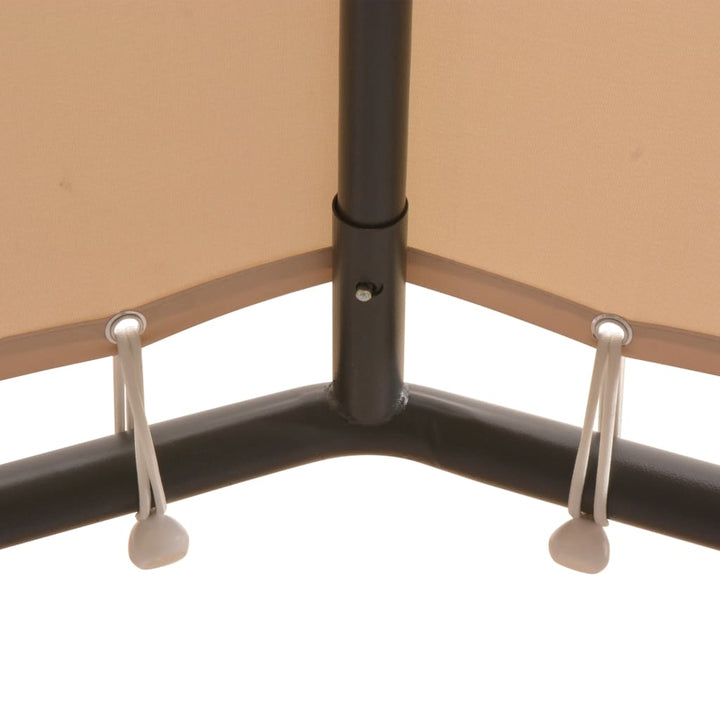 lysthus pavillon telt med baldakin 3 x 3 m stål beige