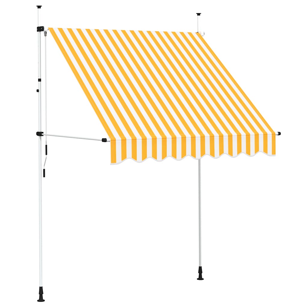 foldemarkise manuel betjening 200 cm stribet orange og hvid
