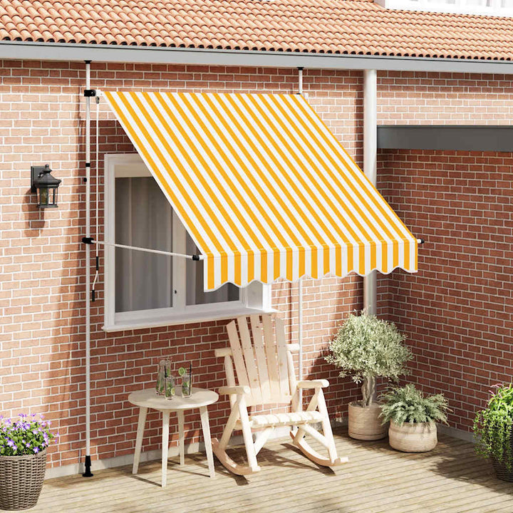 foldemarkise manuel betjening 200 cm stribet orange og hvid