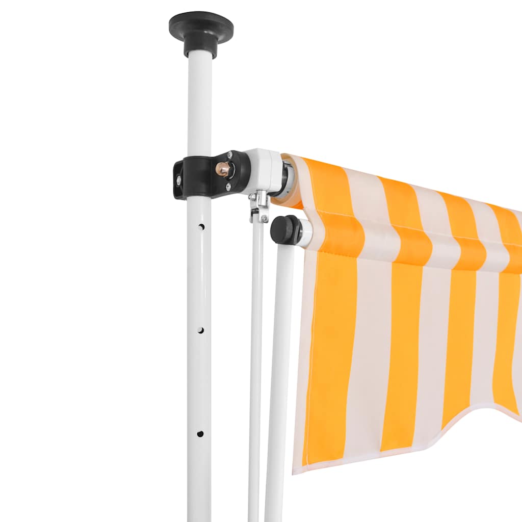 foldemarkise manuel betjening 250 cm stribet orange og hvid