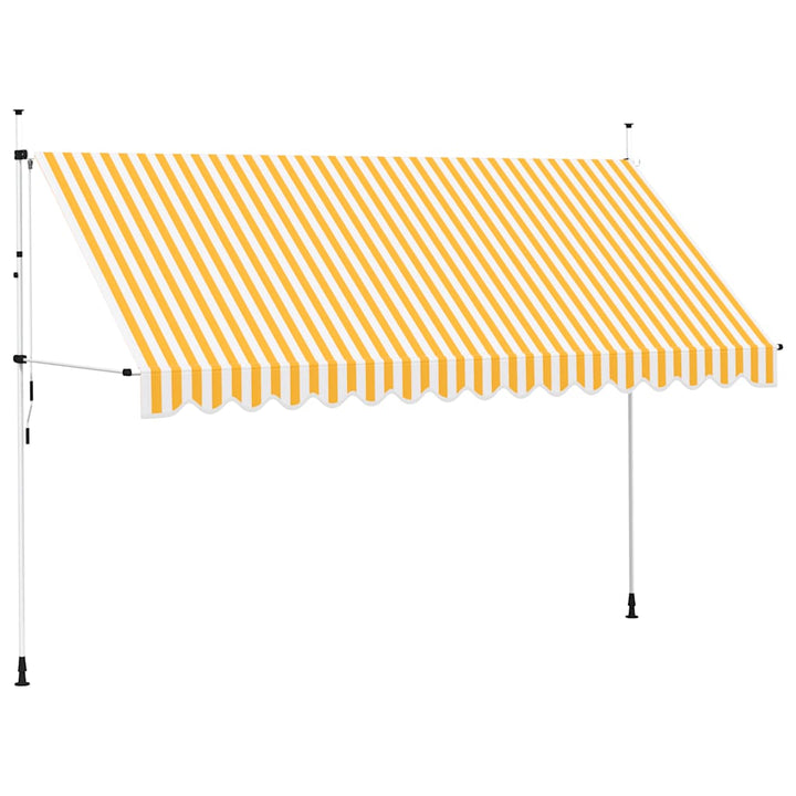 foldemarkise manuel betjening 400 cm stribet orange og hvid