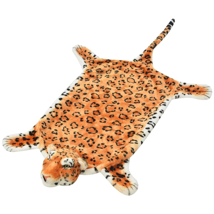 leopardtæppe i plys 139 cm brun