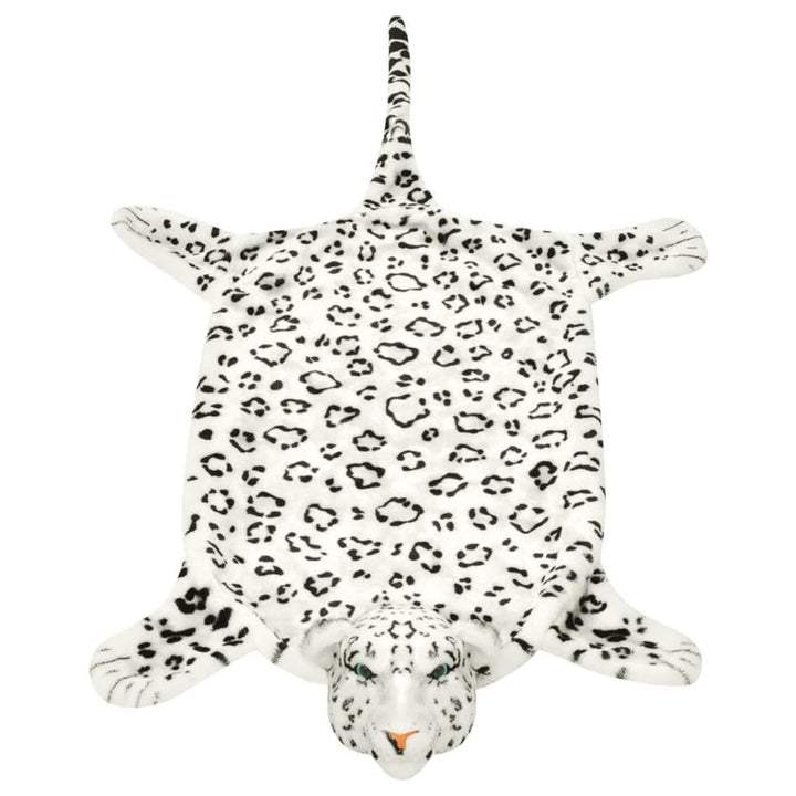 leopardtæppe plys 139 cm hvid