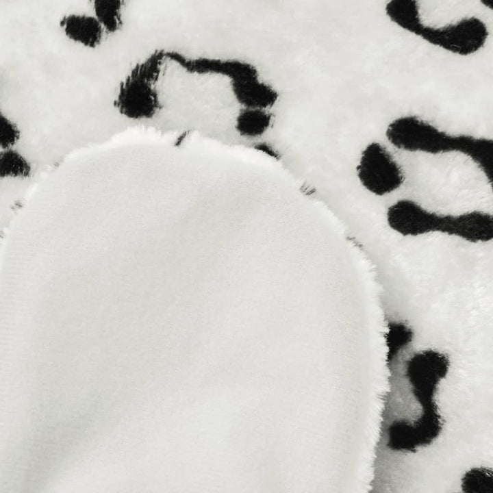 leopardtæppe plys 139 cm hvid
