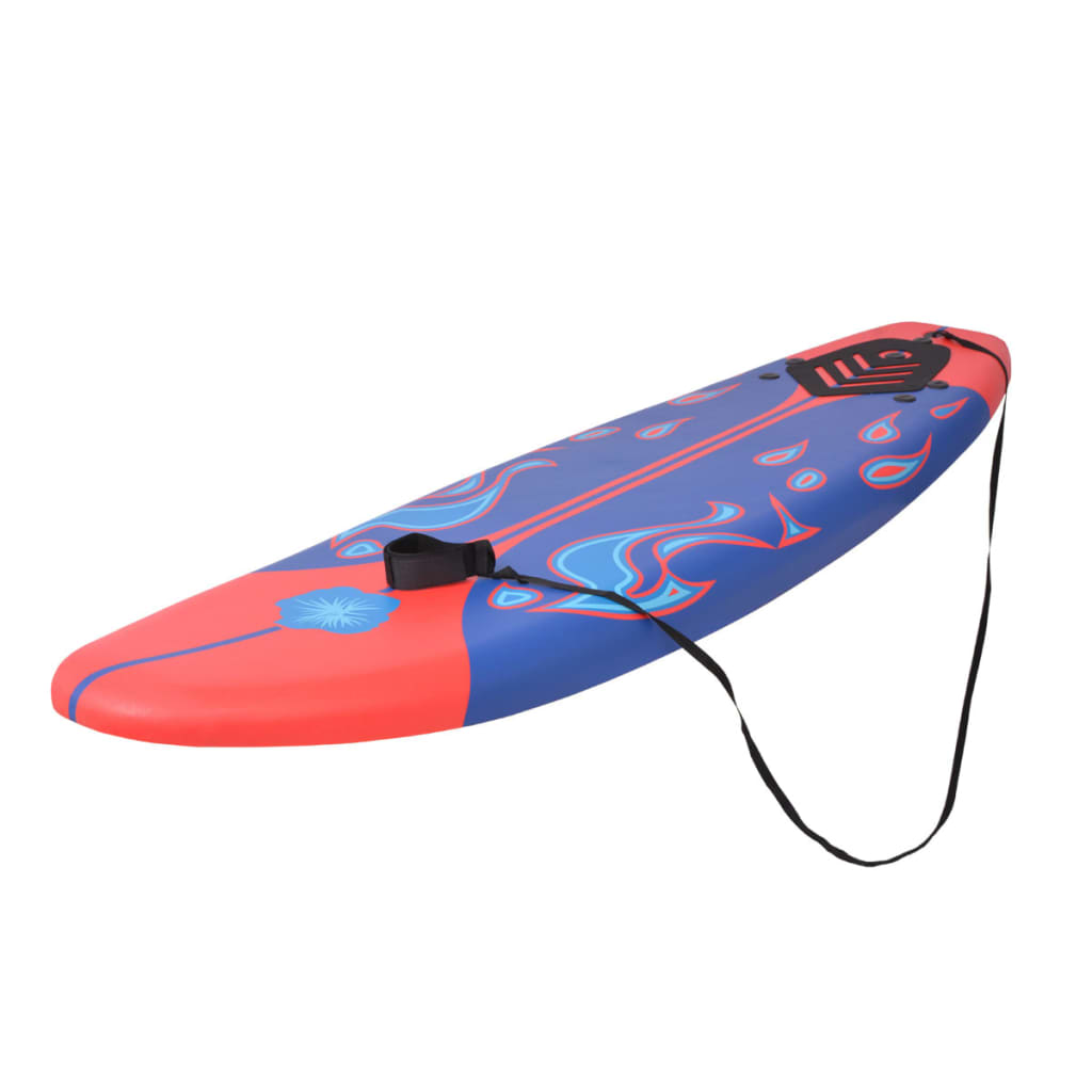 surfboard 170 cm blå og rød
