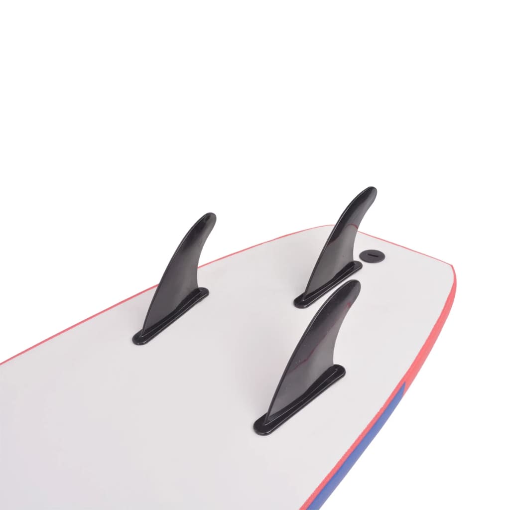 surfboard 170 cm blå og rød