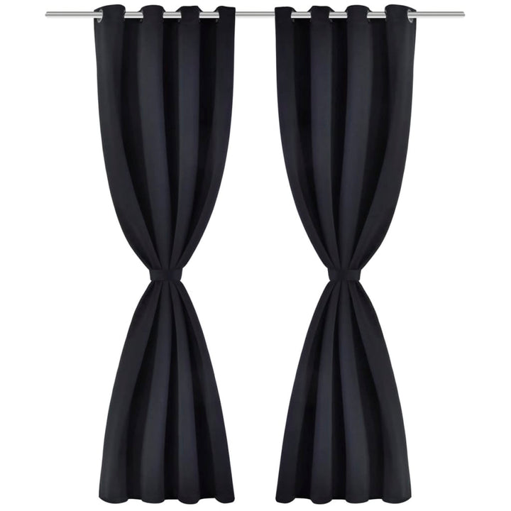 mørklægningsgardin med metalsnøreringe 270x245 cm sort