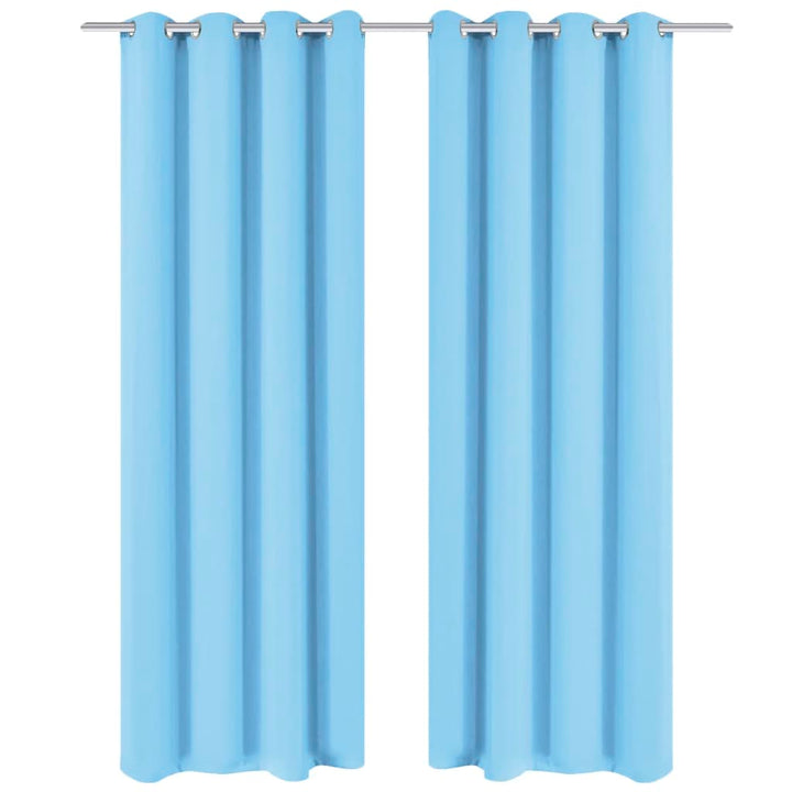 mørklægningsgardiner 2 stk. med metalsnøreringe 135x175 cm turkis