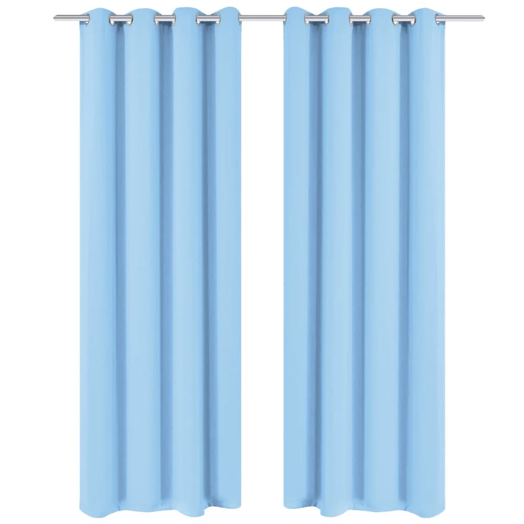 mørklægningsgardin med metalsnøreringe 270x245 cm turkis