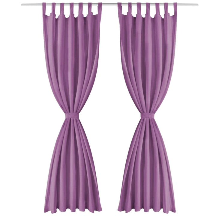 gardiner i mikro-satin 2 stk. med løkker 140 x 225 cm lilla