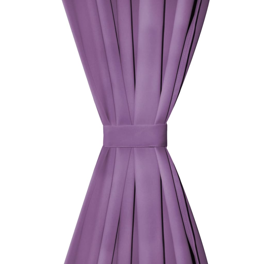 gardiner i mikro-satin 2 stk. med løkker 140 x 225 cm lilla
