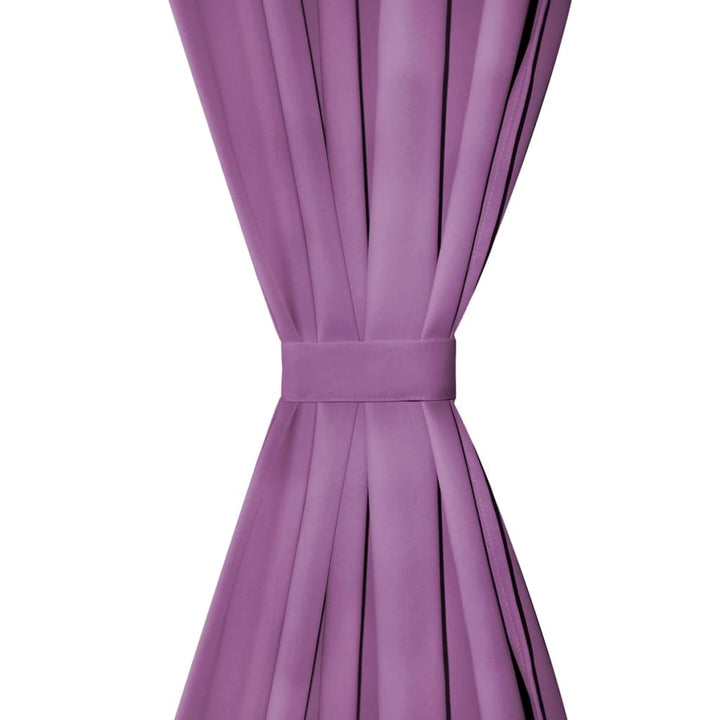gardiner i mikro-satin 2 stk. med løkker 140 x 225 cm lilla