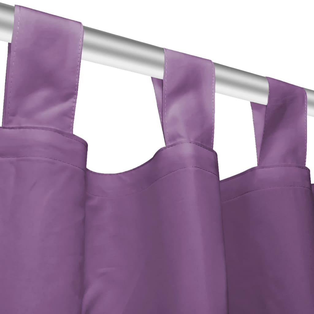 gardiner i mikro-satin 2 stk. med løkker 140 x 225 cm lilla