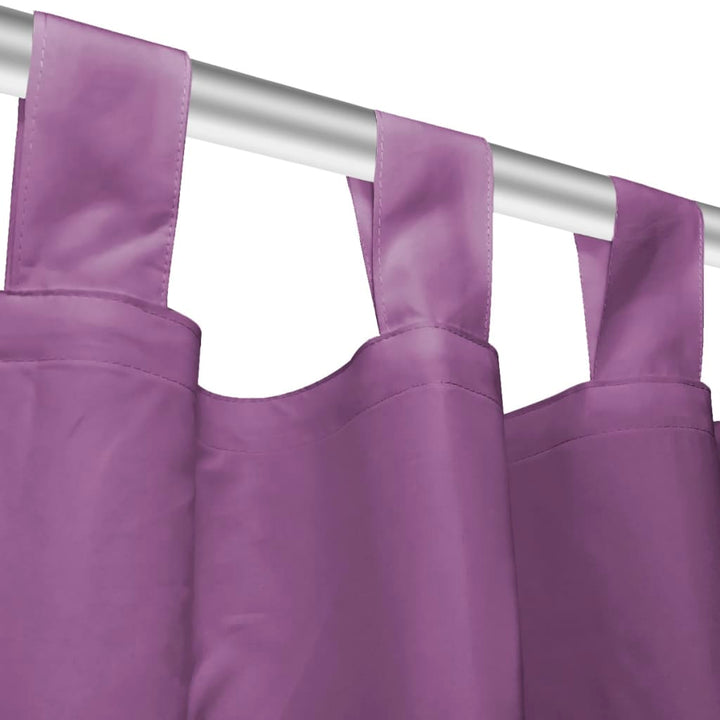 gardiner i mikro-satin 2 stk. med løkker 140 x 225 cm lilla