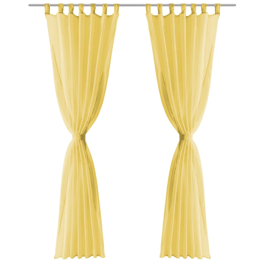 voile-gardiner 2 stk. 140x175 cm gul