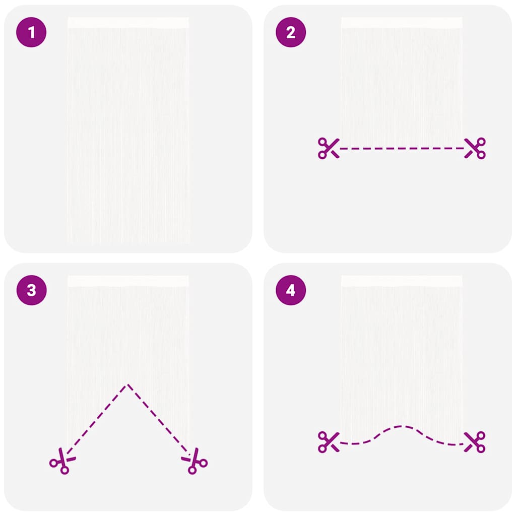 trådgardiner 2 stk. 140 x 250 cm hvid