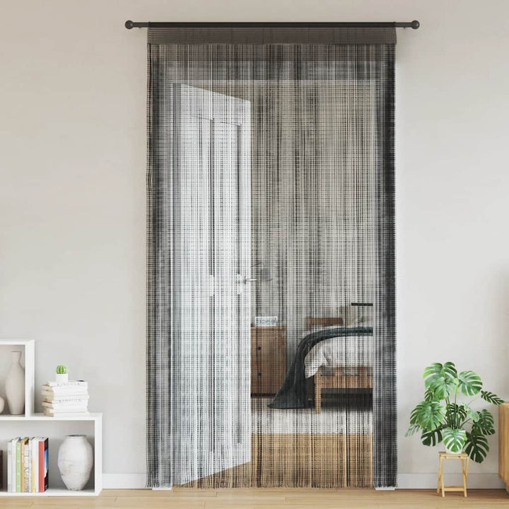 trådgardiner 2 stk. 100 x 250 cm sort