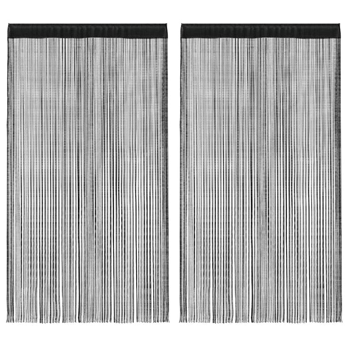 trådgardiner 2 stk. 140 x 250 cm sort