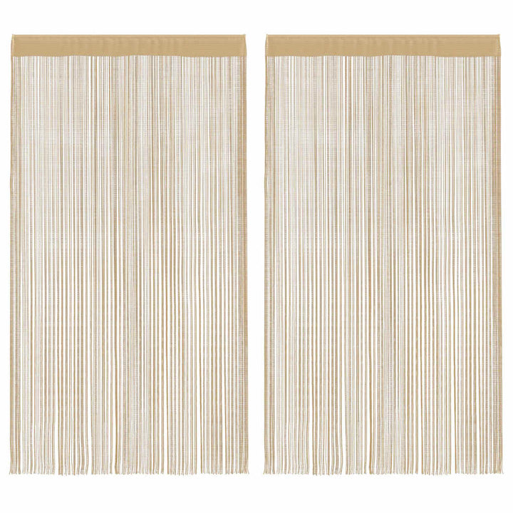 trådgardiner 2 stk. 100 x 250 cm beige