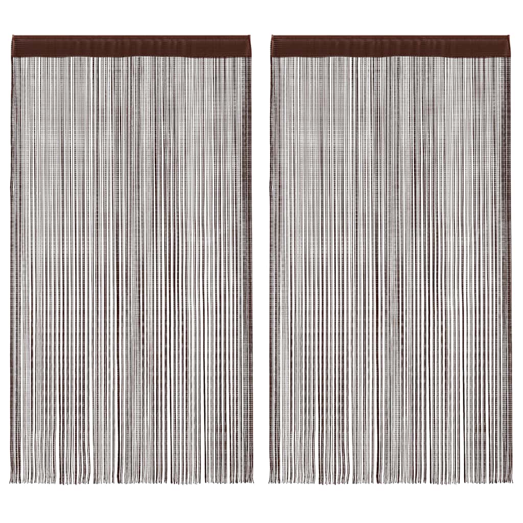 trådgardiner 2 stk. 100 x 250 cm brun