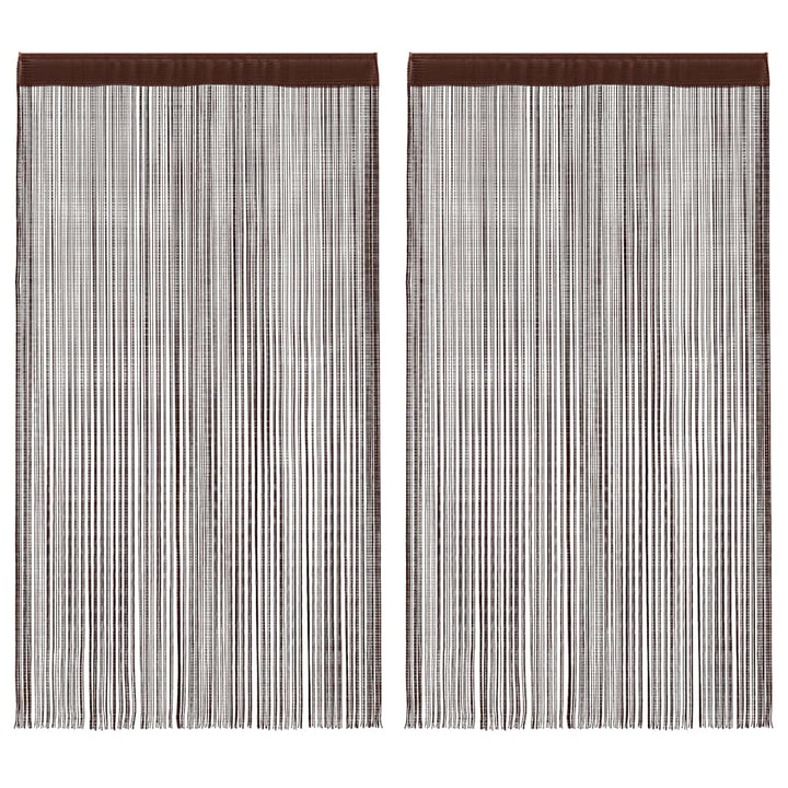 trådgardiner 2 stk. 100 x 250 cm brun