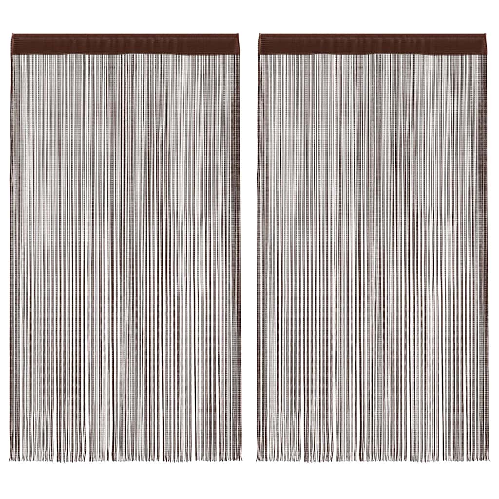 trådgardiner 2 stk. 100 x 250 cm brun