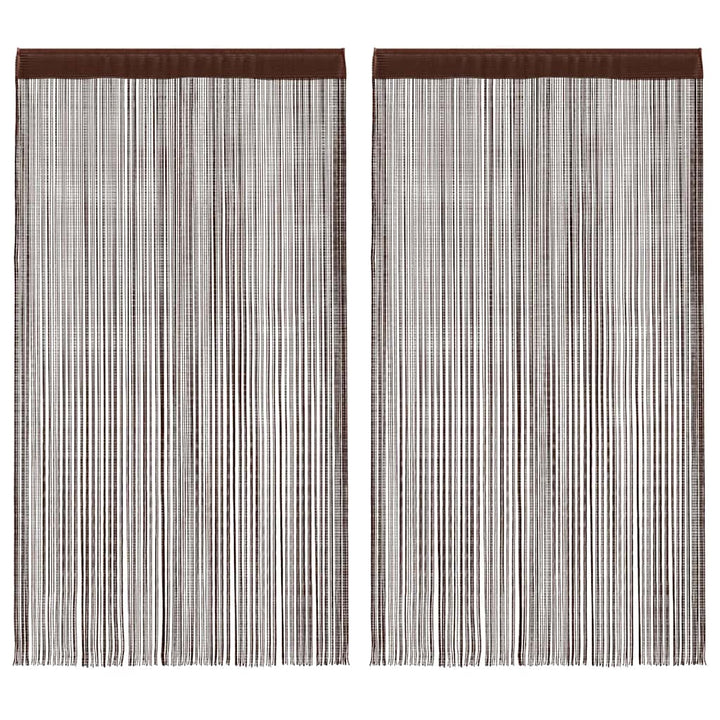 trådgardiner 2 stk. 100 x 250 cm brun